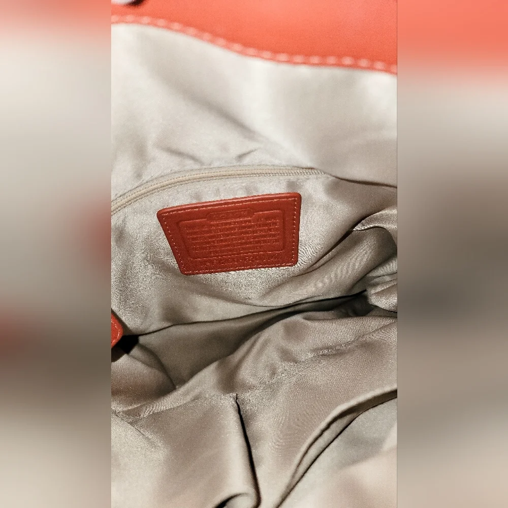 Coach Orange Leather Ashley Crossbody Hobo Bag